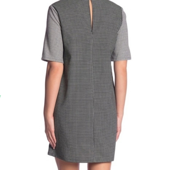 BCBG Generation Black & White Checkered Sheath Dress with Sheer V Neck XS - Picture 2 of 2